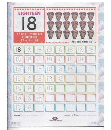 Digital Count Step 1 to 50