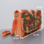Madhubani Magic Peach Sling – Hand-Painted & Handcrafted