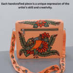 Madhubani Magic Peach Sling – Hand-Painted & Handcrafted