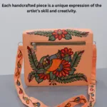 Madhubani Magic Peach Sling – Hand-Painted & Handcrafted