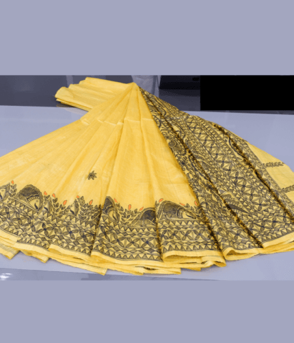 Mithilangan Handcrafted Madhubani Art Saree – Pure Desi Tussar Silk Elegance from Bihar