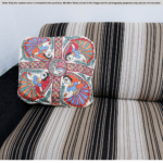 Madhubani Hand-Painted Cushion Cover – Bombay Dyeing Cotton with Lining (16x18 inch)