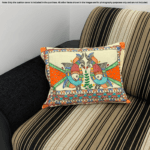 Twin Fish Madhubani Cushion Cover – Hand-Painted Cotton Art (16x18 inch)