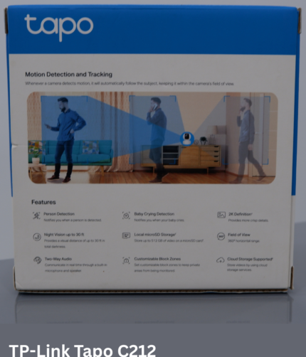 TP-Link Tapo C212 2K 3MP Pan/Tilt Home Security Wi‑Fi Camera with Ethernet, Night Vision & Two‑Way Audio - VKV Retail